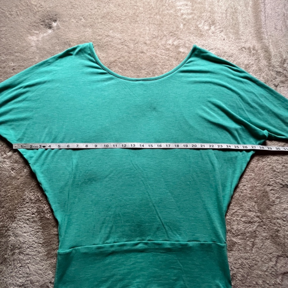Women's Turquoise Batwing Workout Yoga Top Blouse L/S Loose Fit Athletic - Picture 11 of 12